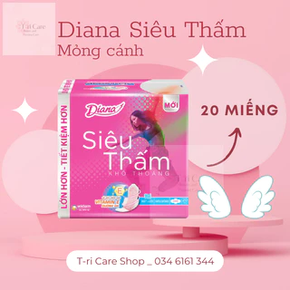 Băng vệ sinh Diana SIÊU THẤM Siêu Mỏng cánh 20 miếng