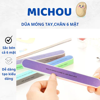 Cây dũa móng tay chân 6 mặt mềm chà nhám và đánh bóng mài mịn móng, dụng cụ làm nail chăm sóc móng chuyên nghiệp tại nh