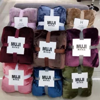 (chuẩn đẹp) Chăn lông tuyết, lông thỏ Muji - BLANKET dùng 4 mùa siêu mềm mịn kích thước 2m x 2m3