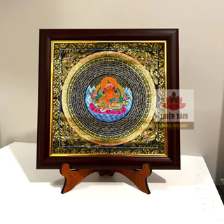 Tranh ĐỂ BÀN Hoàng Thần Tài Mandala size nhỏ gồm khung y hình