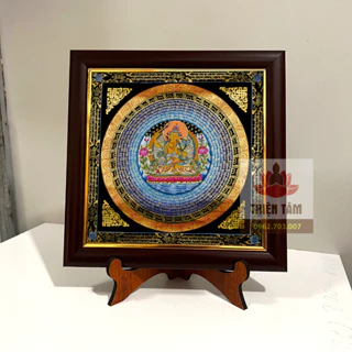 Tranh ĐỂ BÀN Văn Thù Bồ Tát Mandala size nhỏ gồm khung y hình