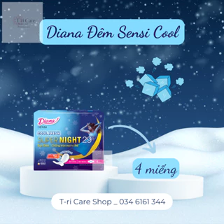 Băng vệ sinh Diana Ban Đêm 29 cm Sensi Cool Fresh. Gói 4 miếng