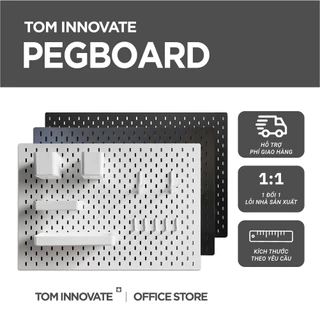 [Tặng móc và kệ treo] BẢNG CÀI TREO TƯỜNG TRẮNG / ĐEN PEGBOARD CHUẨN SIZE IKEA