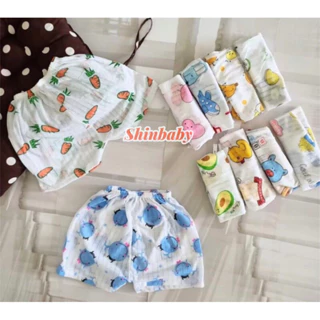 Quần đùi cotton giấy mỏng mát cho bé với nhiều họa tiết đáng yêu