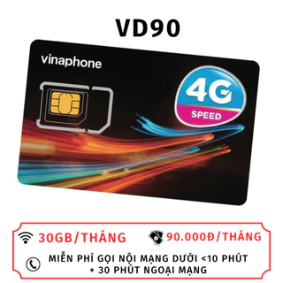 Sim Vinaphone 4G Nạp Tiền Là Sử Dụng, Gọi Điện Miễn Phí Vào Mạng Thả Ga Với Gói Cước Mới Nhất VD90 BG120 D169G