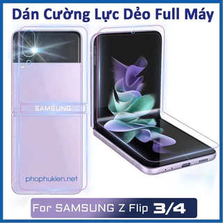 Bộ dán PPF dẻo full màn hình, mặt sau cho Galaxy Z Flip3 5G, Z Flip 4 5G cao cấp không bị bung nếp gập màn hình