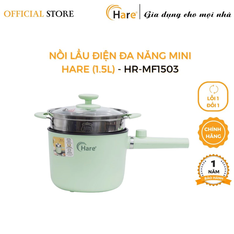 Lẩu Điện Đa Năng Mini Haảe HR-MF1503- Công Suất 600w-Bảo Hành 12 Tháng