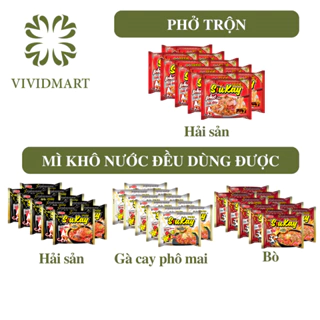 [SET 10 GÓI] - ACECOOK - Mì Siukay 4 vị: siêu cay hải sản, Siucay gà cay phô mai, siu kay bò, phở trộn Siukay hải sản