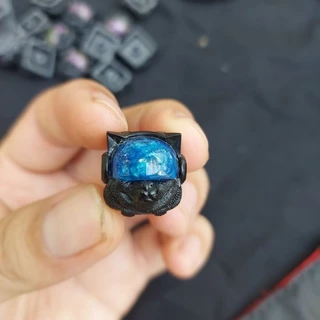 keycap resin Sirius đen kính xanh ngọc trang trí bàn phím cơ gaming
