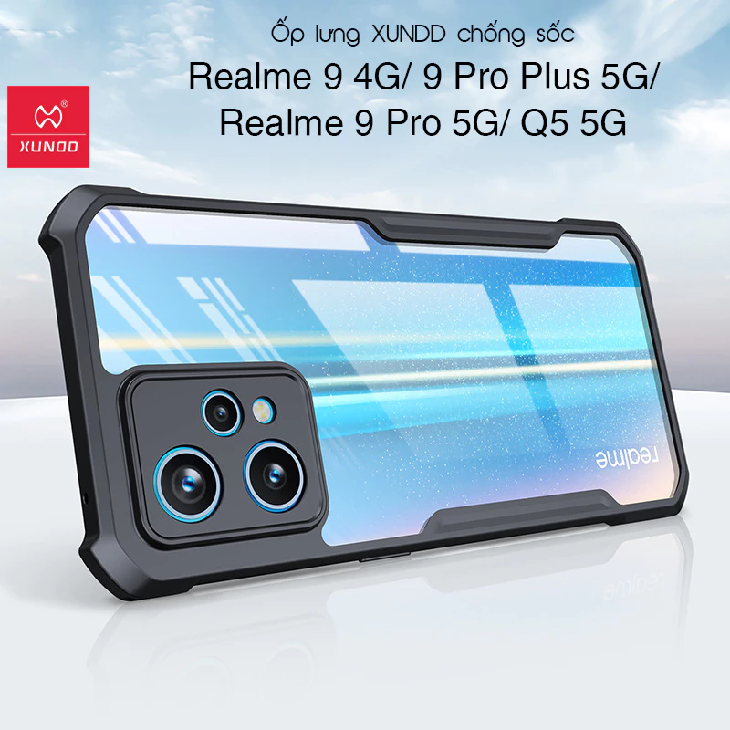 [Hỏa Tốc HCM] Ốp lưng XUNDD Realme 9 4G/ 9 Pro Plus 5G/ Realme 9 Pro 5G / Q5 5G - Mặt lưng trong, Viền TPU, Chống sốc