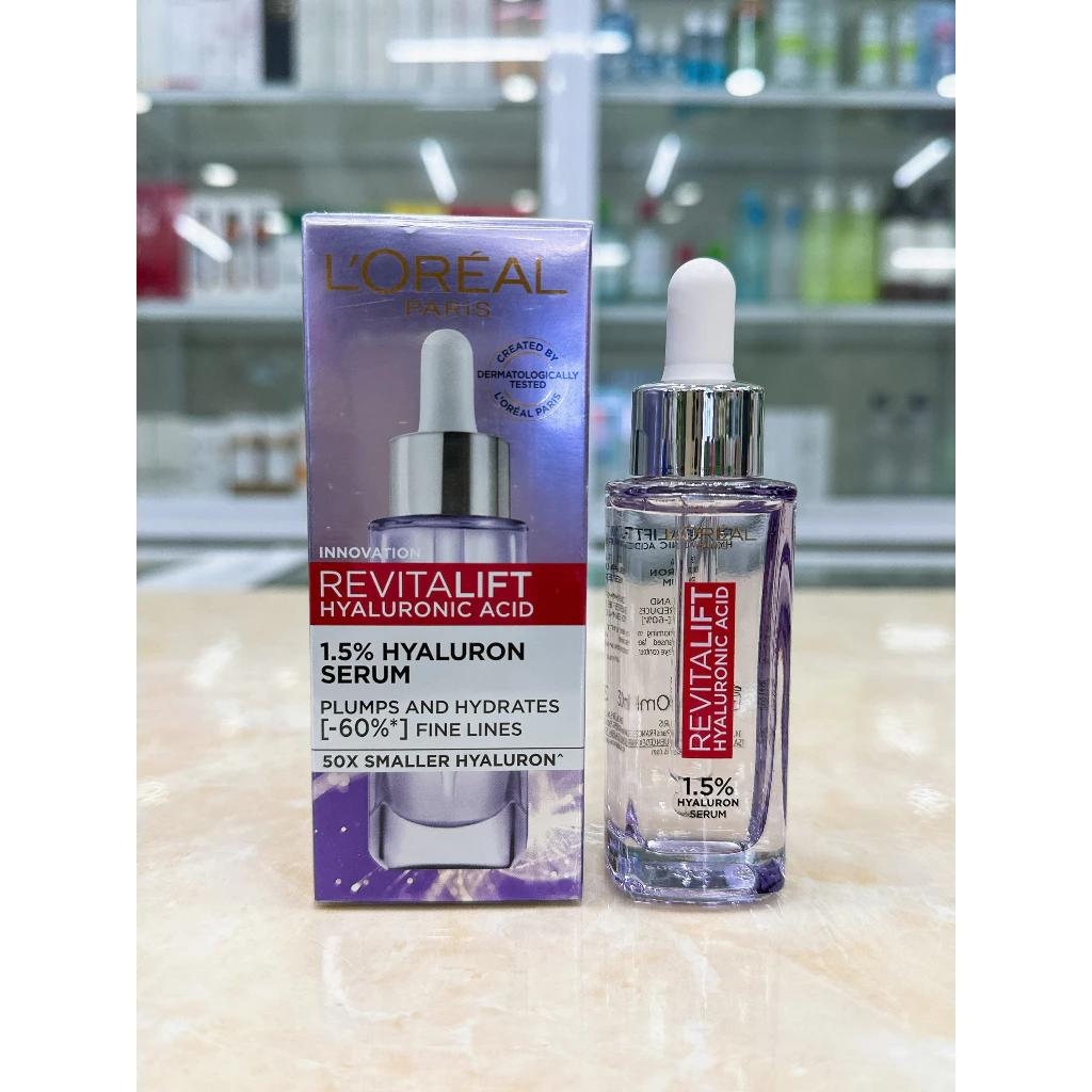 Serum L'Oreal Hyaluronic Acid Cấp Ẩm Sáng Da 30ml Revitalift Hyaluronic Acid 1.5% Hyaluron Serum Chính Hãng Công Ty