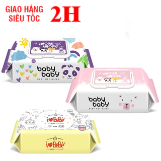 Khăn Giấy Ướt Hàn Quốc BaBy wet Wipes, I love bebe 120 tờ