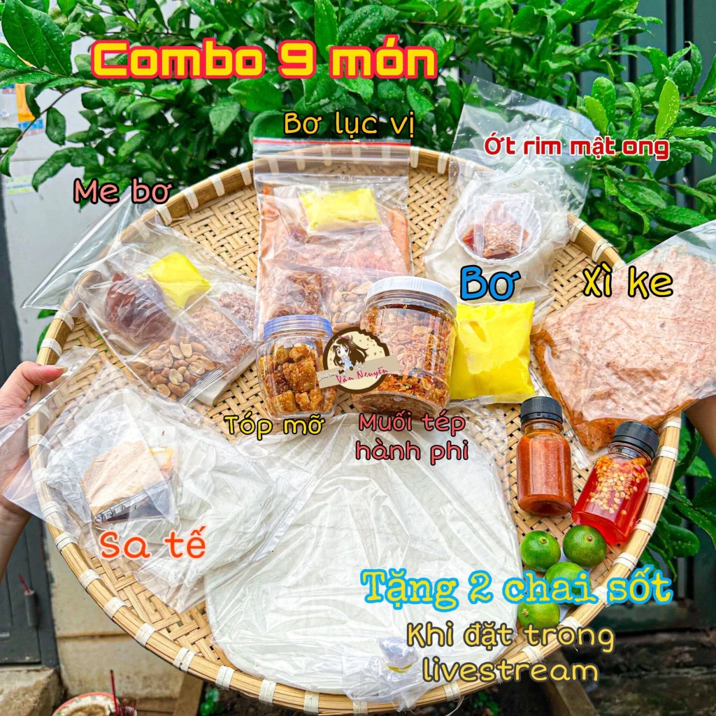 Combo bánh tráng 9 món TẶNG KÈM 2 SỐT. Bánh Tráng Vân Nguyễn