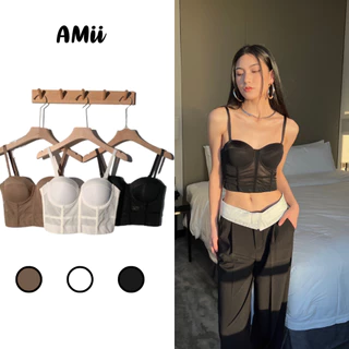 Áo Bra Không Dây Corset Vintage Amii Nâng Ngực Tạo Khe | Áo Lót Cài Sau Mặc Trong Phối Vest Gợi Cảm BR002