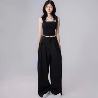 Quần vải ống rộng xếp li cạp tôn dáng Classy PANTS