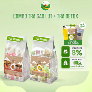 Combo 60 gói Trà gạo lứt đậu đen và trà detox Mộc Hương Sơn