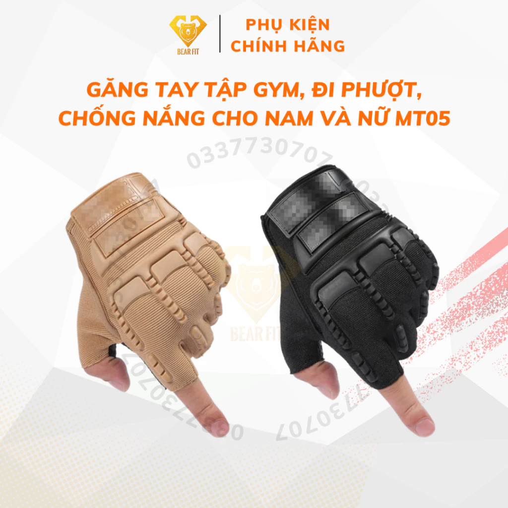 Găng tay tập Gym, đi phượt, chống nắng cho nam và nữ MT05