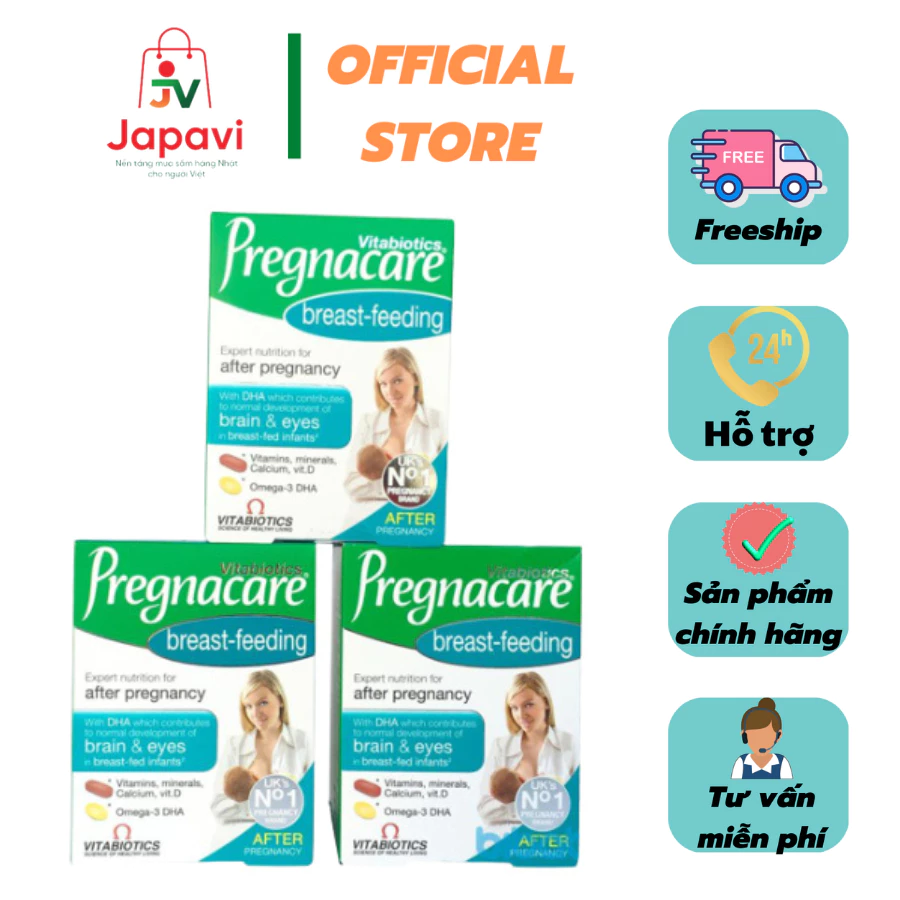 Vitamin tổng hợp cho mẹ bầu sau sinh Pregnacare Breast-feeding orihiro 84 viên.