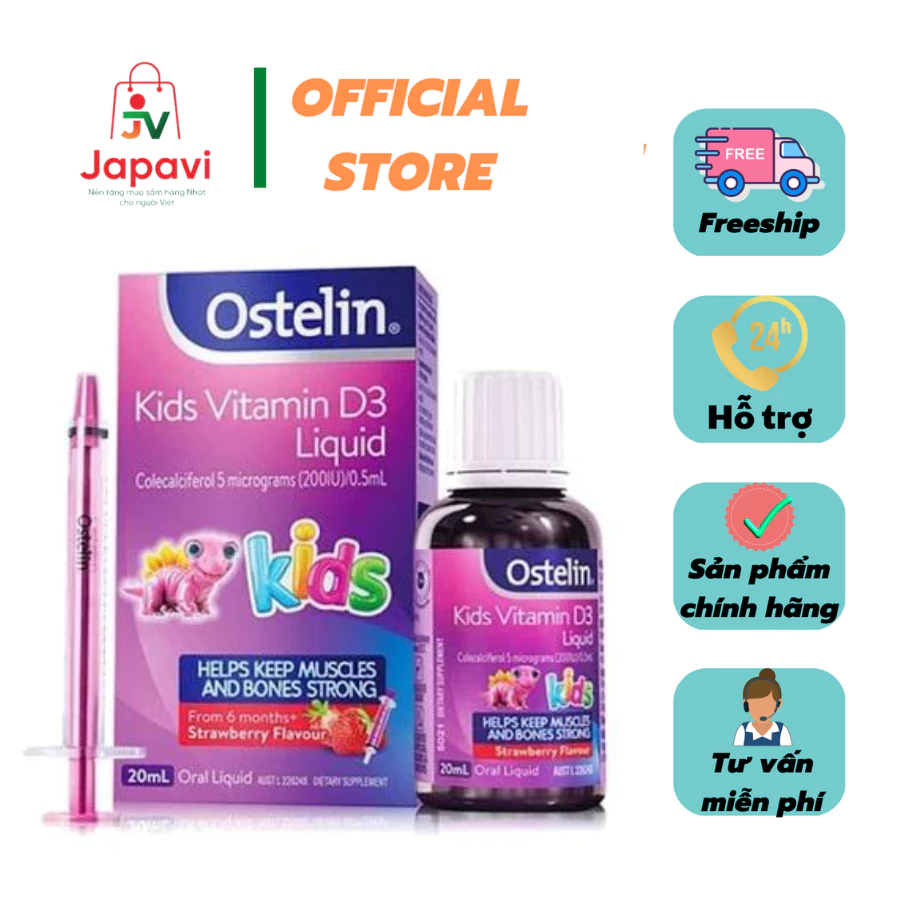 Vitamin d3 úc Ostelin Infant Drop 2,4ml và Ostelin kid liquid 20ml