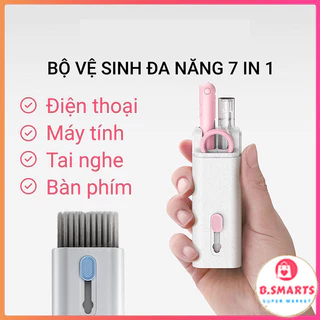 Bộ dụng cụ vệ sinh laptop 7 in 1 vô cùng tiện lợi nhỏ gọn, Bộ cọ vệ sinh airpod làm sạch bụi bẩn tai nghe