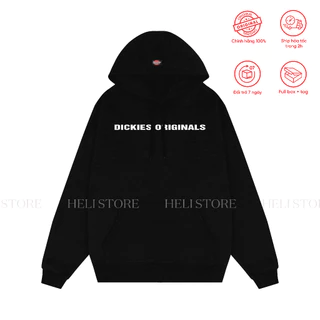 Áo hoodie nỉ đen Dickies nam nữ unisex form rộng basic in ngực chính hãng - Helistore