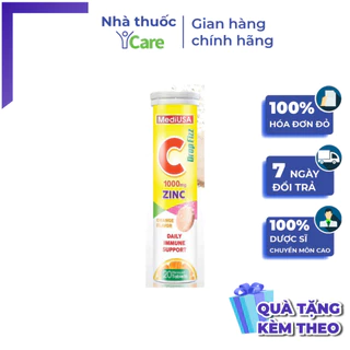 Viên sủi vitamin C ZnC Mediusa 1000mg tuýp 20v