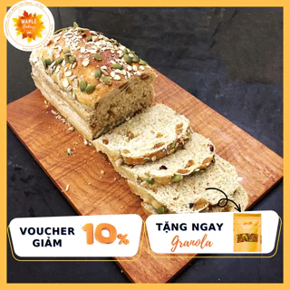 Bánh mì gối nguyên cám mix hoa quả khô - Healthy, hỗ trợ giảm cân, giàu năng lượng; 1 ổ nặng 420g.