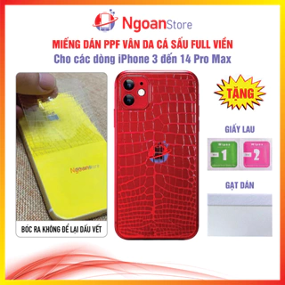 Miếng dán PPF vân cá sấu full viền iphone từ 3 đến 14 Pro Max - Ngoan Store