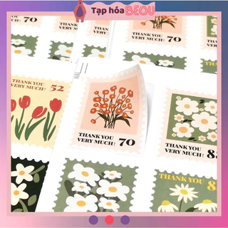 Set 120 sticker niêm phong, sticker tem thư cute, tem dán dễ thương