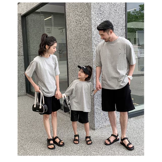 Bộ quần áo gia đình Familylove - set bộ quần áo gia đình họa tiết Basic chất liệu cotton 100% co giãn