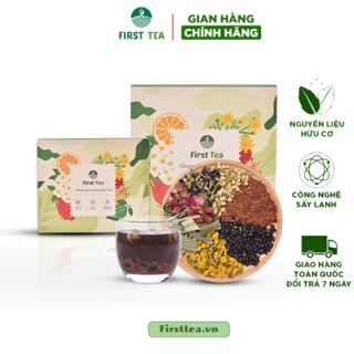 Trà Gạo Lứt Thảo Mộc First Tea Thanh Nhiệt, Giải Độc, Giữ Gìn Vóc Dáng (Set 15 Gói, Set 30 Gói)