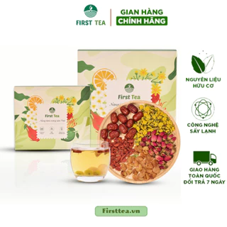 Trà Thảo Mộc Dưỡng Nhan First Tea Đẹp Da, Thanh Lọc Cơ Thể, Set 15 Gói, Set 30 Gói.