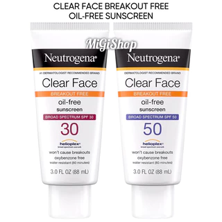[Thanh Lý] Kem Chống Nắng Cho Da Dầu Mụn Neutrogena Clear Face Oil Free Sunscreen SPF50 88ml