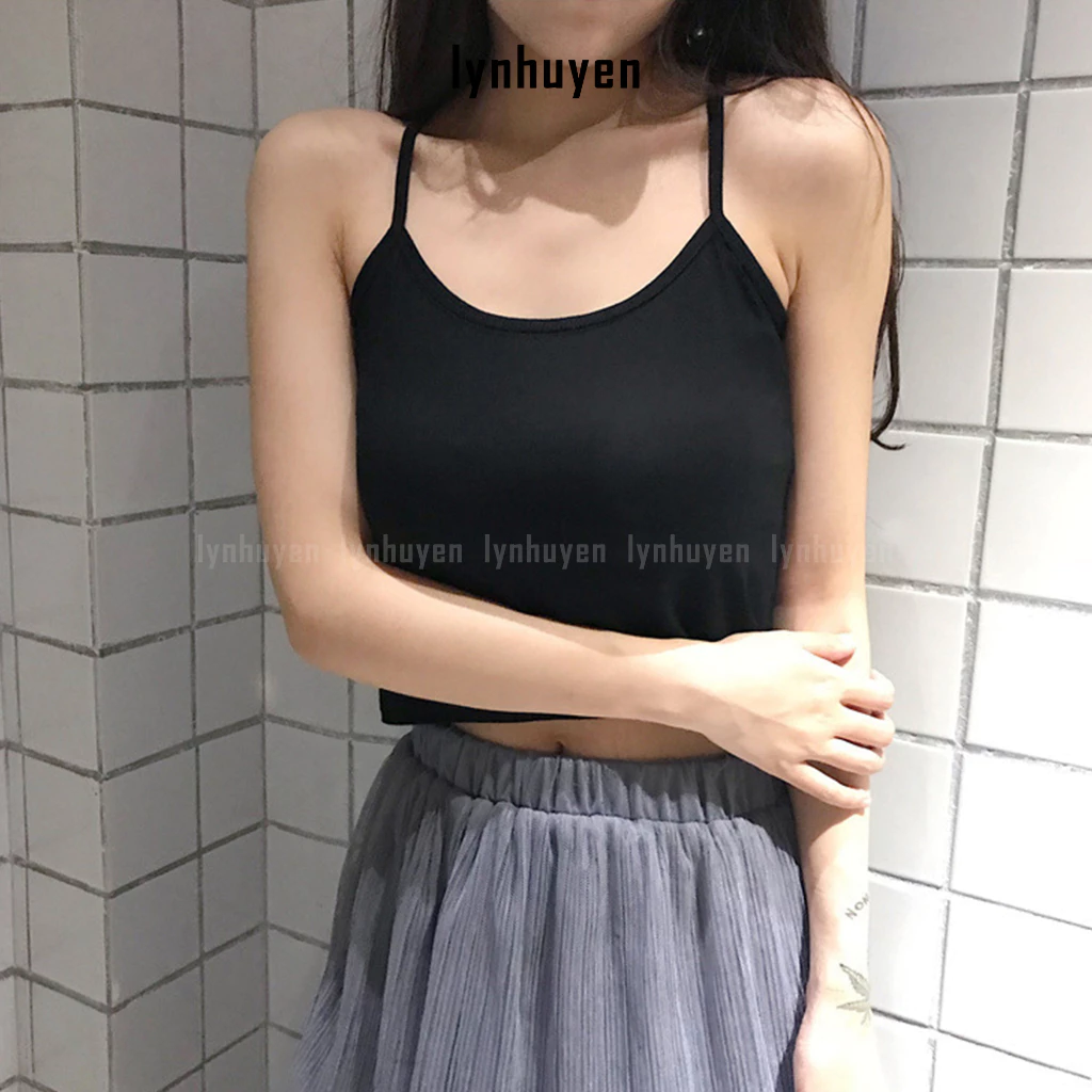 Áo 2 Dây Croptop Nữ Đẹp Chéo Lưng Lynhuyen A002