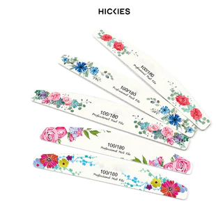 Thanh dũa móng tay in hoa 2 mặt size 100/180 dụng cụ làm móng chuyên nghiệp - hickies