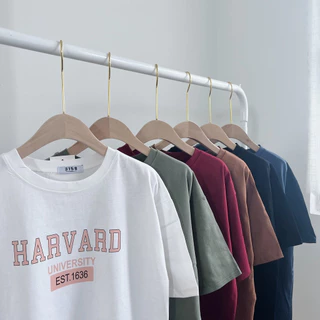 Áo Thun 3158 In Chữ "HARVARD" Form Rộng Unisex Chất Cotton Khô Loại 1, Thoáng Mát, Thấm Hút Mồ Hôi