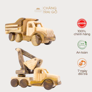 Combo 2 xe công trình: Xe ben và Xe Múc, xe đồ chơi cho bé, đồ chơi thông minh, phát triển tư duy sáng tạo Chàng Trai Gỗ