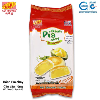 Bánh Pía Chay Đậu Xanh Sầu Riêng Tân Huê Viên (túi 4 bánh) 500g/400g