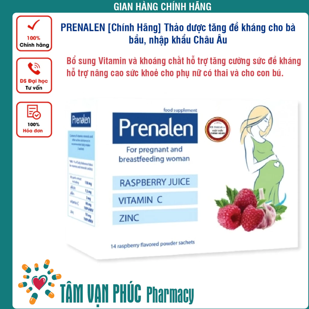 PRENALEN [Chính Hãng] Thảo dược tăng đề kháng cho bà bầu, nhập khẩu Châu Âu