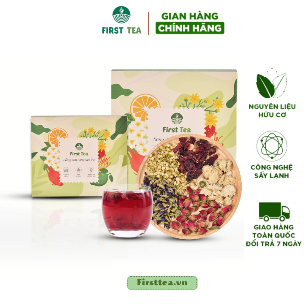 Trà Thảo Mộc Cúc Tâm First Tea, Set 15 Gói, Set 30 Gói.