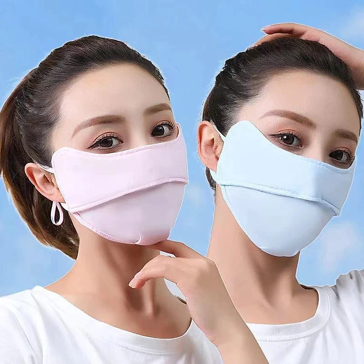 Khẩu Trang Chống Nắng Nữ Nam 2 Lớp Toàn Mặt Chống Tia UV Che Bụi Vải Mềm Mát Có Lỗ Thoáng Khí Tiện Dụng