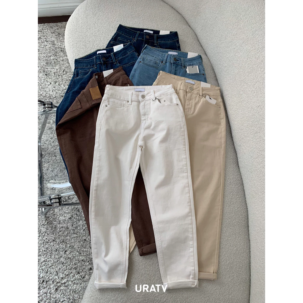 Quần jeans nữ baggy lưng cao chất dầy dặn co giãn Z270