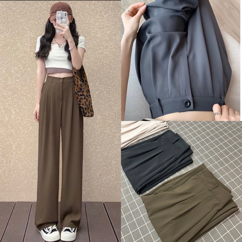 Quần ống rộng nữ 1 cúc chất Golt nhật. Cam kết chất rủ.mịn. mướt.cầm nặng tay. dễ phối đồ (S3)