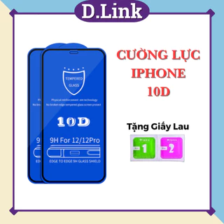 Cường Lực Ip Full màn 10D - Cường lực ip (tặng khách giấy lau Khô - Ướt) [10D]