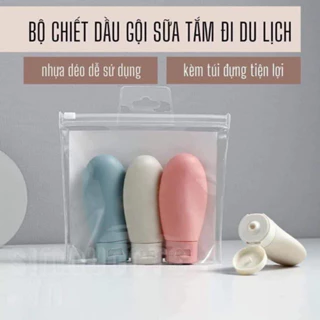 Bộ chiết mỹ phẩm, chiết dầu gội sữa tắm du lịch 3 món