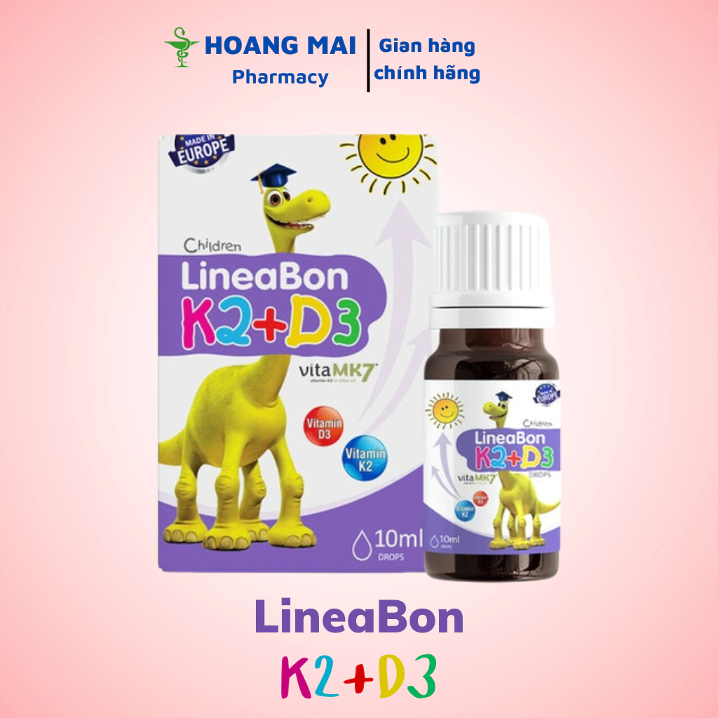 Vitamin LineaBon K2+D3 giúp bé phát triển, tăng chiều cao cho bé lineabon d3 k2