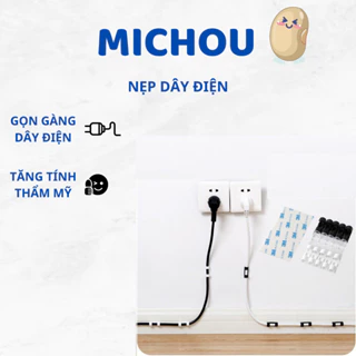 Bộ 20 nẹp dây điện dán tường kẹp cố định dây điện dán tường siêu dính tiện lợi siêu rẻ