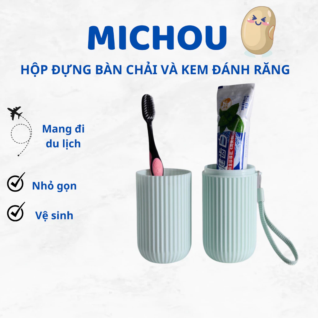 Hộp Đựng Bàn Chải Kem Đánh Răng Hình Trụ Đi Du Lịch Thiết Kế Nhỏ Gọn