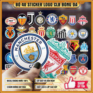 40 sticker logo CLB bóng đá