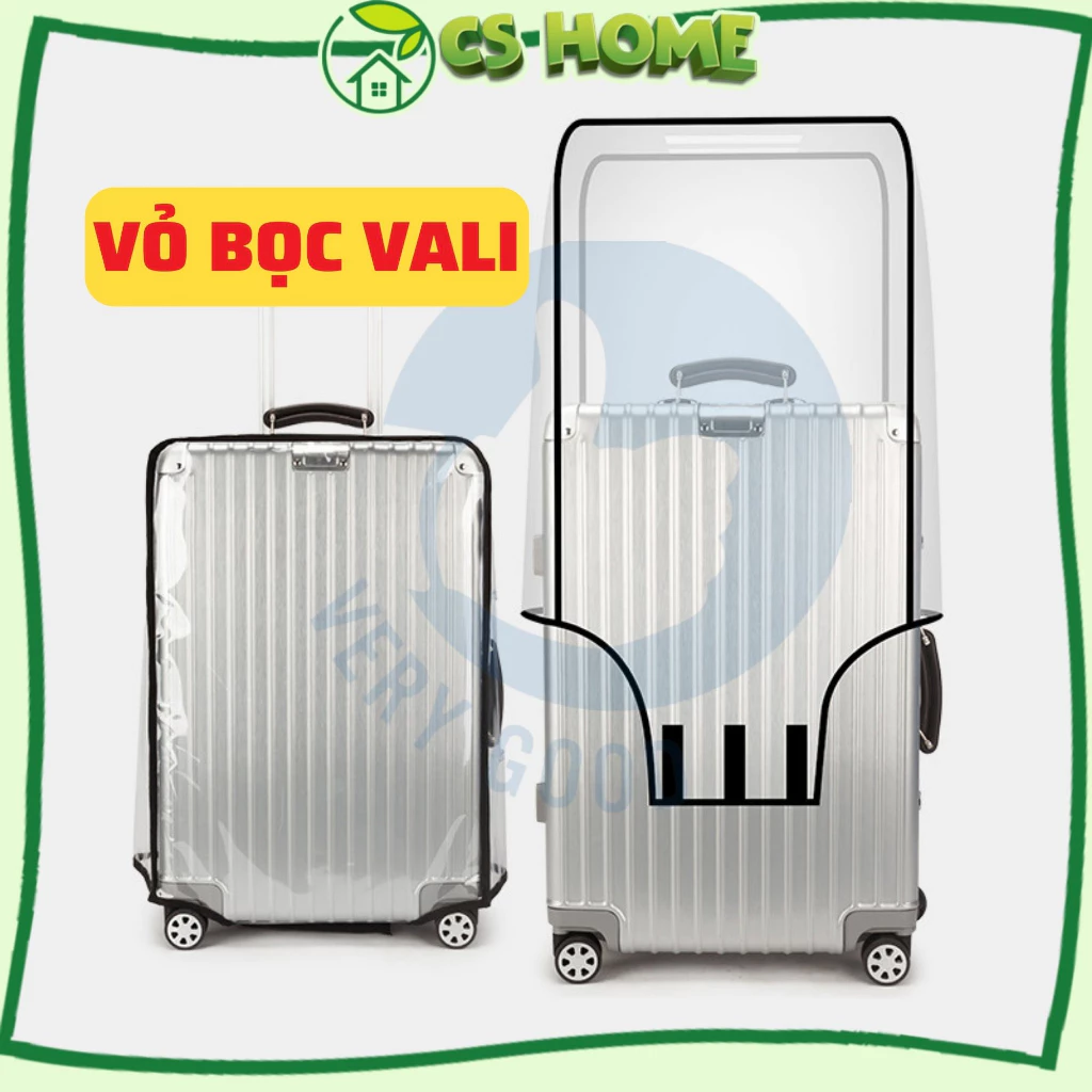 Vỏ Bọc bảo về vali kéo chống chầy xước túi bọc áo trùm vali nhựa trong suốt đủ size 20, 22,24,26,28, 29-30 inch HL106